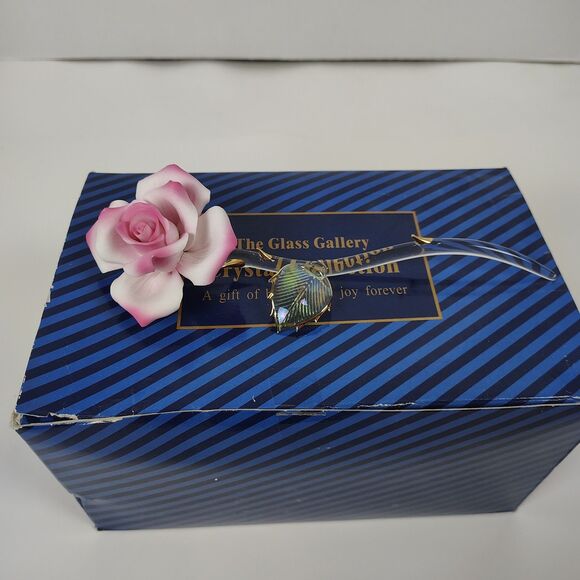 Collectible Clear Crystal Rose with Mirror "I Love You Always" Romantic Gift Y2K - Picture 2 of 11